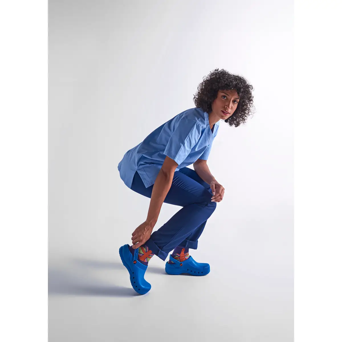 Zueco sanitario Dian EVA 1 Persona con el calzado Dian EVA en color azul