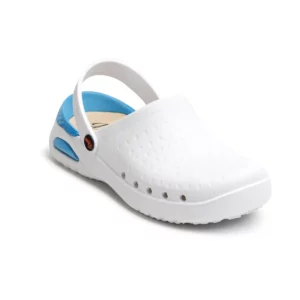 Zueco sanitario Dian EVA SOFT blanco, vista frontal elevada