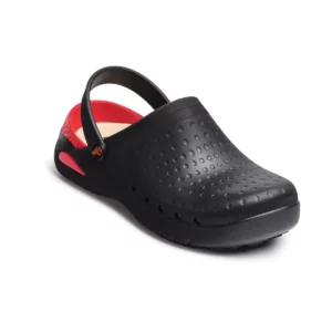 Zueco sanitario Dian EVA SOFT negro, vista frontal elevada