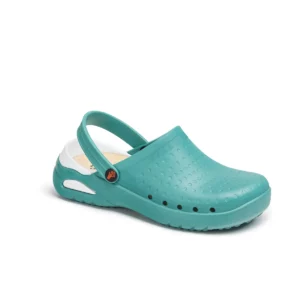 Zueco sanitario Dian EVA SOFT verde, vista tres cuartos