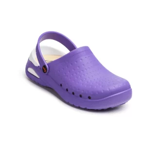 Zueco sanitario Dian EVA SOFT violeta, vista frontal elevada