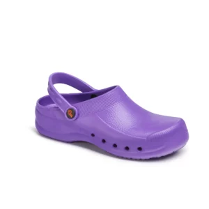 Zueco sanitario Dian EVA violeta, vista tres cuartos