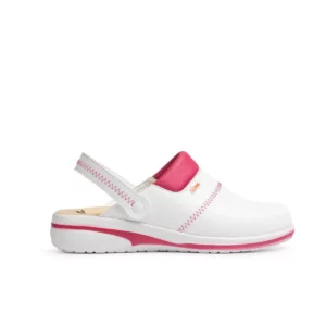 Zueco sanitario Dian MAR blanco/fucsia, vista lateral alternativa