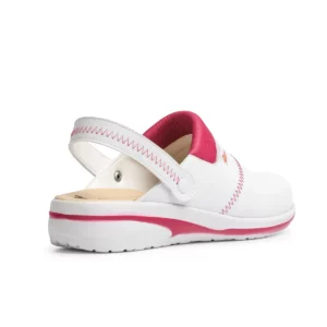 Zueco sanitario Dian MAR blanco/fucsia, vista posterior