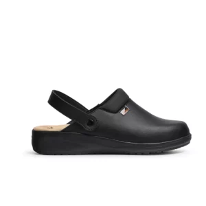Zueco sanitario Dian MAR negro, vista lateral