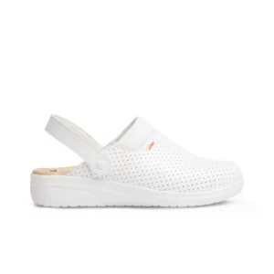 Zueco sanitario Dian MAR PERFORADO blanco, vista lateral