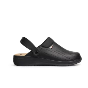 Zueco sanitario Dian MAR PERFORADO negro, vista lateral