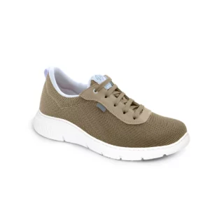 Zapatilla Dian SEUL beige, vista tres cuartos.