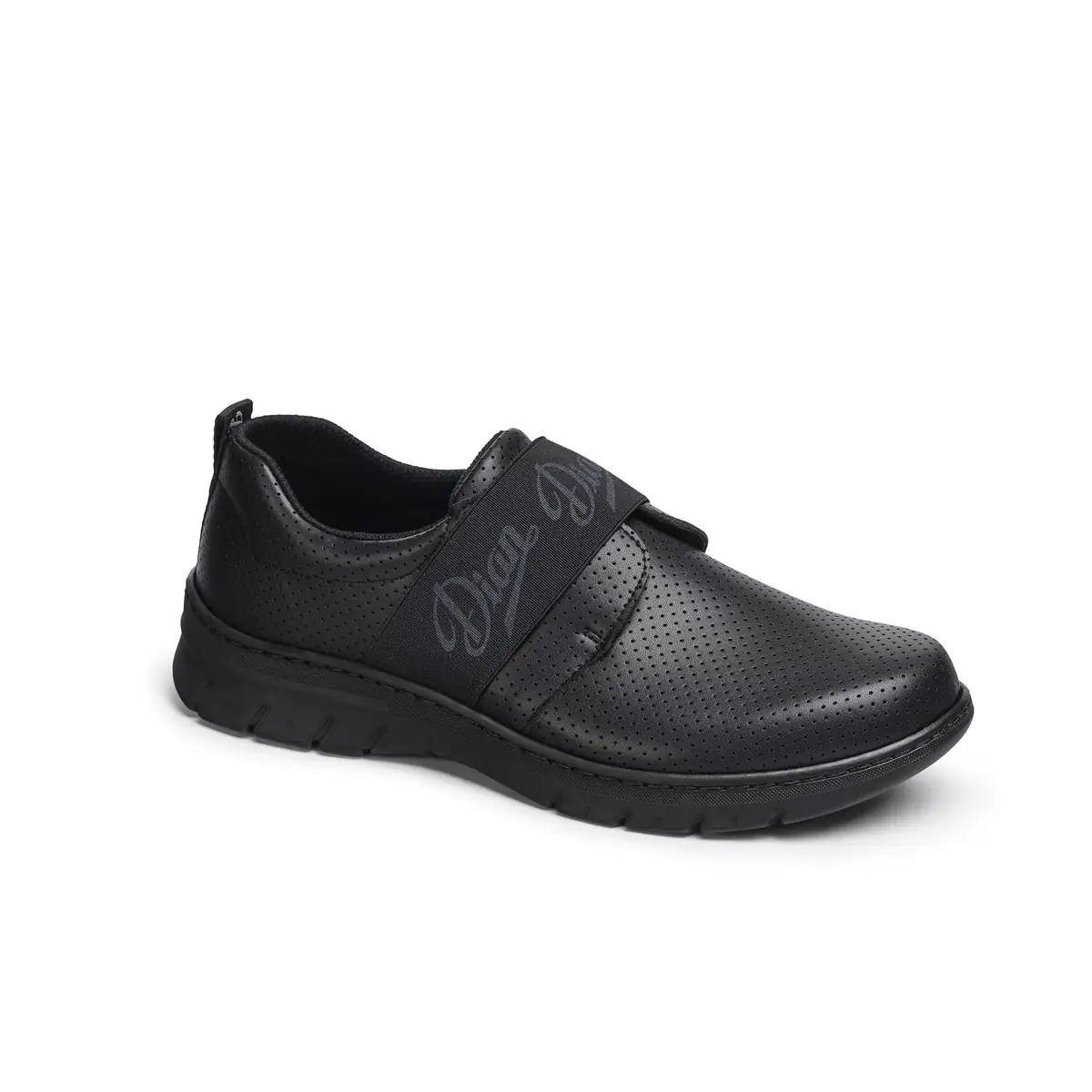 Zapatilla Dian SIENA PERFORADO 6 Zapatilla Dian SIENA PERFORADO negro, vista tres cuartos.