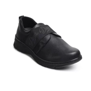 Zapatilla Dian SIENA PERFORADO negro, vista frontal elevada.