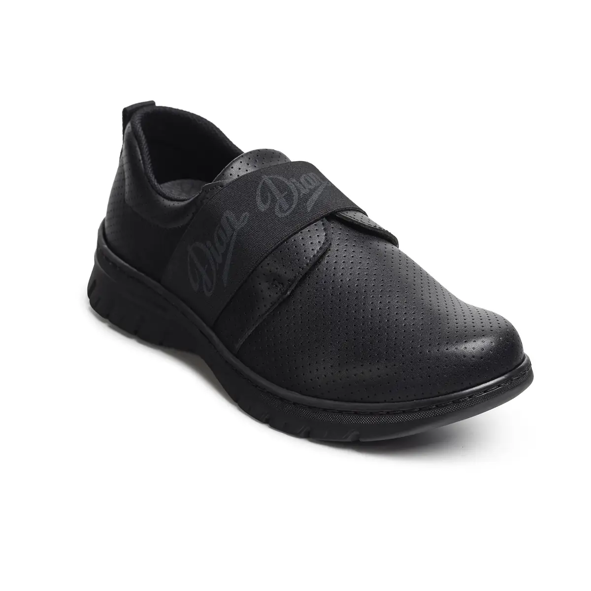 Zapatilla Dian SIENA PERFORADO 8 Zapatilla Dian SIENA PERFORADO negro, vista frontal elevada.