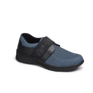 Zapatilla Dian SIENA TEX azul, vista tres cuartos.