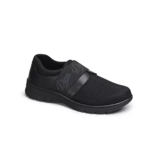 Zapatilla Dian SIENA TEX negro, vista tres cuartos.