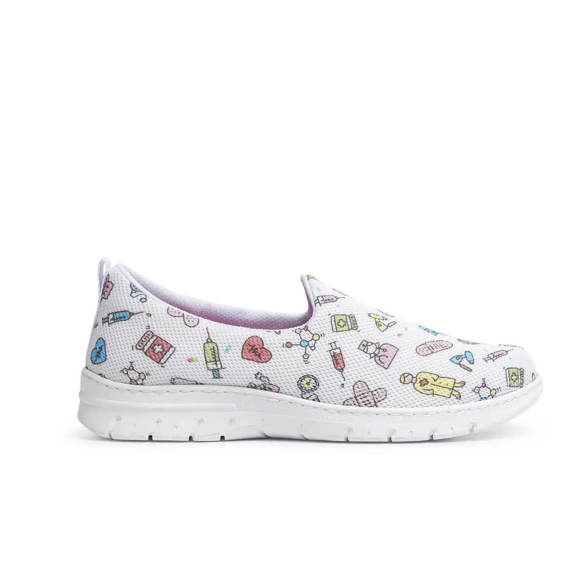 Zapatilla Dian VALENCIA PLUS ESTAMPADO 2 Zapatilla Dian VALENCIA PLUS ESTAMPADO blanco, vista lateral.