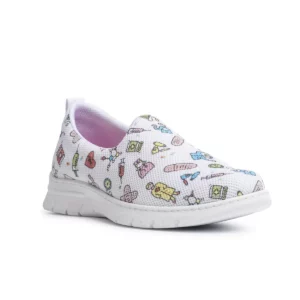 Zapatilla Dian VALENCIA PLUS ESTAMPADO blanco, vista tres cuartos alternativa.
