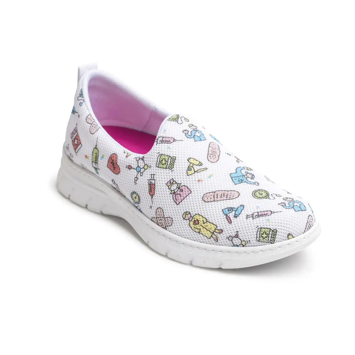 Zapatilla Dian VALENCIA PLUS ESTAMPADO 4 Zapatilla Dian VALENCIA PLUS ESTAMPADO blanco, vista frontal elevada.
