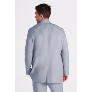 Chaqueta levita hombre celeste Dyneke 6001423: vista trasera con modelo.