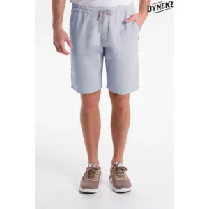 Bermuda unisex celeste con cordón Dyneke 6005423: vista frontal con modelo.