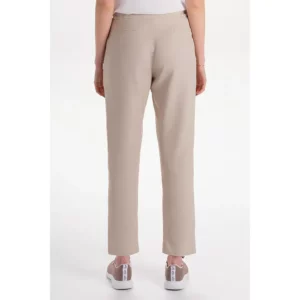 Pantalón unisex beige con cordón Dyneke 6006418: vista trasera con modelo.