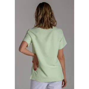 Blusón unisex microfibra verde manzana Dyneke 8008489: vista trasera con modelo.