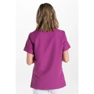 Blusón unisex microfibra púrpura Dyneke 8008568: vista trasera con modelo.