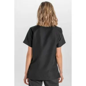 Blusón unisex microfibra negro Dyneke 8008571: vista trasera con modelo.