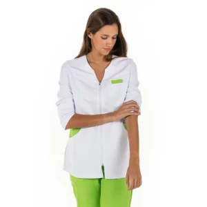 Chaqueta mujer microfibra contraste pistacho m/l Dyneke 8009573: vista frontal con modelo.