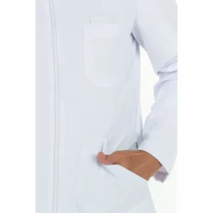 Chaqueta hombre microfibra blanca m/l Dyneke 8010570: detalle del bolsillo delantero.