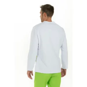Chaqueta hombre microfibra contraste pistacho Dyneke 8010573: vista trasera con modelo.