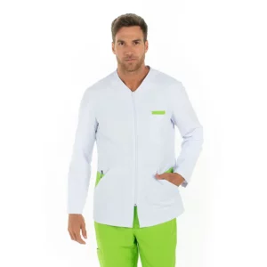 Chaqueta hombre microfibra contraste pistacho Dyneke 8010573: vista frontal con modelo.