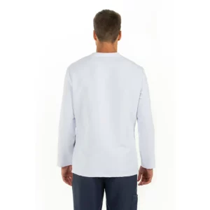 Chaqueta hombre microfibra contraste azul Dyneke 8010583: vista trasera con modelo.