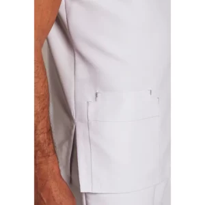 Casaca hombre microfibra blanca tapeta Dyneke 8022570: detalle del bolsillo lateral.