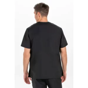 Casaca hombre microfibra negra tapeta Dyneke 8022571: vista trasera con modelo.