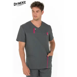 Casaca hombre microfibra gris Dyneke 8022584: vista frontal con modelo.
