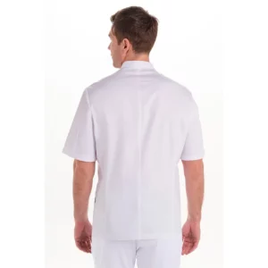 Chaqueta elástica hombre m/c blanca Dyneke 8058500: vista trasera con modelo.
