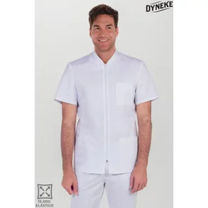 Chaqueta elástica hombre m/c blanca Dyneke 8058500: vista frontal con modelo.