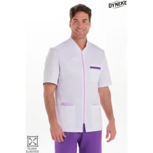 Chaqueta elástica hombre m/c contraste morado Dyneke 8058896: vista frontal con modelo.