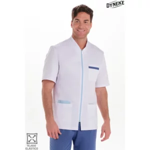 Chaqueta elástica hombre m/c contraste azul Dyneke 8058907: vista frontal con modelo.