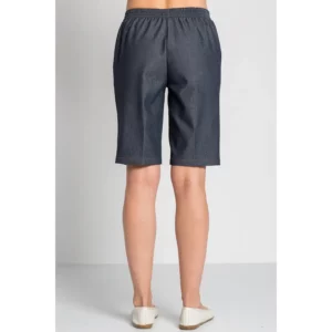 Bermuda mujer tejano Dyneke 8061775: vista trasera de la bermuda con modelo.
