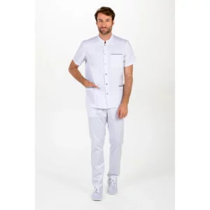 Chaqueta hombre m/c cuello mao contraste gris Dyneke 8072491: vista de cuerpo entero con modelo.