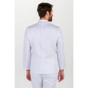 Chaqueta hombre cremallera blanca m/l Dyneke 8073700: vista trasera con modelo.