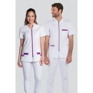 Chaqueta hombre cremallera contraste morado m/l Dyneke 8073859: conjunto con dos modelos vestidos.