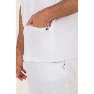 Chaqueta hombre m/c ranglan blanca Dyneke 8088700: detalle del bolsillo delantero.