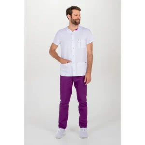 Chaqueta hombre m/c ranglan pespunte lila Dyneke 8088859: vista de cuerpo entero con modelo.