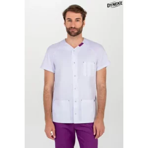 Chaqueta hombre m/c ranglan pespunte lila Dyneke 8088859: vista frontal con modelo.