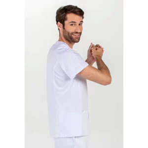 Chaqueta hombre m/c ranglan pespuente verde Dyneke 8088884: vista de tres cuartos por detrás con modelo.