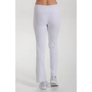 Pantalón blanco punto recto bolsillo Dyneke 8112476: vista trasera del pantalón con modelo.