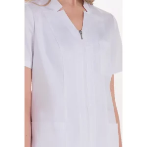Chaqueta elástica m/c mujer Dyneke 8123500: detalle del cuello y cremallera.