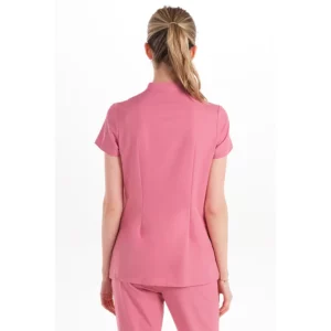 Chaqueta mujer m/c rosa elástica Dyneke 8124406: vista trasera con modelo.