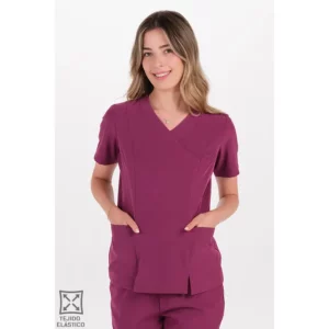 Casaca elástica mujer burdeos Dyneke 8173201: vista frontal con modelo.
